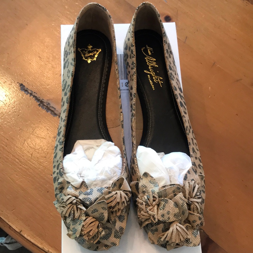 BNWB Miss Albright leopard flats from Anthro